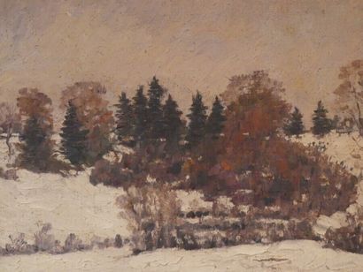 Charles BAILLON-VINCENNES, Paysage de neige Charles BAILLON-VINCENNES (1878-1932),...