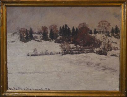 Charles BAILLON-VINCENNES, Paysage de neige Charles BAILLON-VINCENNES (1878-1932),...