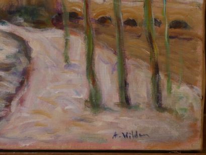 André WILDER (1871-1965), Promenade André WILDER (1871-1965), Promenade, huile sur...