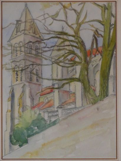 Estelle NECTOUX (1905-1995), Clochers de la cathédrale d'Autun Estelle NECTOUX (1905-1995),...