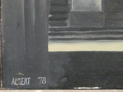 Ecole française du XXème, Rue Saint Saulge à Autun, et vue sur le tympan de la cathédrale...