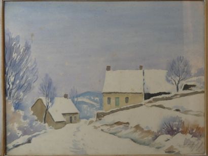 Louis CHARLOT(1878-1951), Paysage de neige Louis CHARLOT (1878-1951). Paysage de...