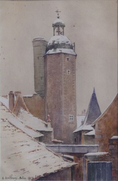 G. GUILLEMIN, Tour de l'horloge à Autun G. GUILLEMIN, Tour de l'horloge à Autun,...