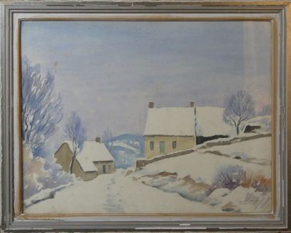 Louis CHARLOT(1878-1951), Paysage de neige Louis CHARLOT (1878-1951). Paysage de...