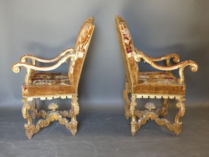Paire de fauteuils de Palais. Italie XVIIIème siècle. Paire de fauteuils de Palais...