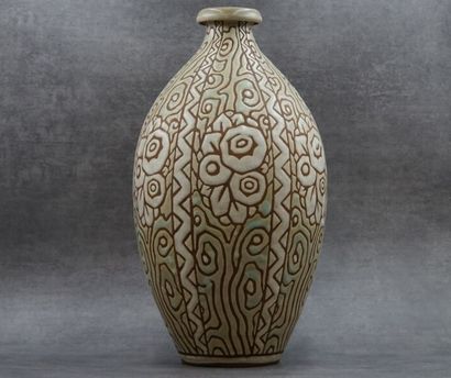 Charles CATTEAU (1880-1966), Vase en grès