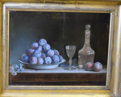Anne VALLAYER-COSTER (1744-1818), Fixé sous verre Dans le goût d'Anne VALLAYER-COSTER...