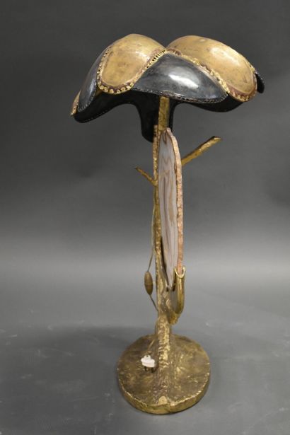 Jacques DUVAL-BRASSEUR (1934), Lampe Jacques DUVAL-BRASSEUR (1934), Lampe en bronze...