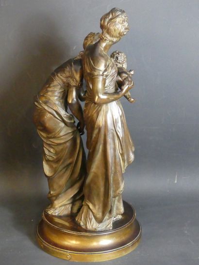 Adrien-Etienne GAUDEZ (1845-1902), Bronze. Adrien-Etienne GAUDEZ (1845-1902), L'enfant...