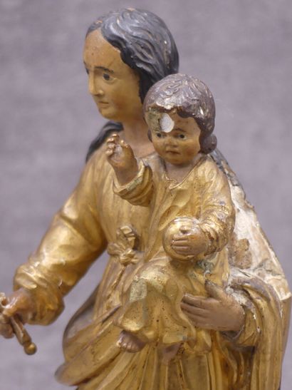 Vierge à l'Enfant XVIIIe siècle. Ecole du XVIIIème siècle, Vierge à l'Enfant, bois...