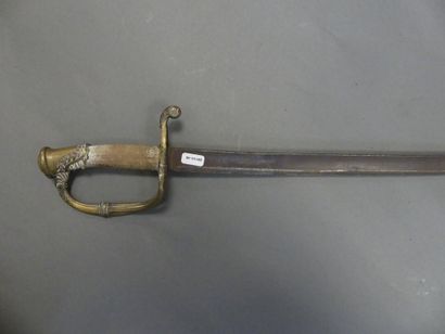 SABRE Restant d'un sabre d'Officier d'Infanterie, modèle 1821. Monture en laiton,...