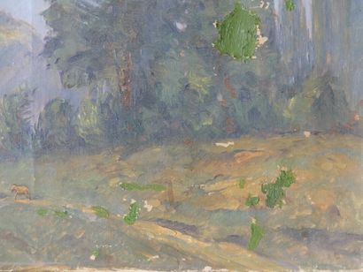 Robert LEMONNIER (1883-1970) Robert LEMONNIER (1883-1970) "paysage de forêt avec...