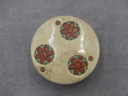 null LONGWY & Atelier Primavera, boîte ronde en céramique émaillée à décor de fleurs....