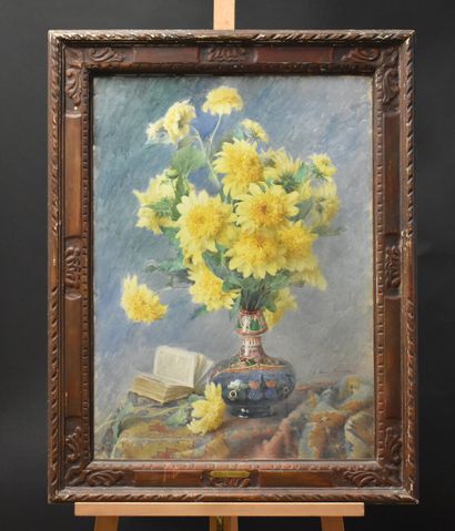 Eugénie FAUX-FROIDURE Eugénie FAUX-FROIDURE (1866-1942) Bouquet de fleurs, aquarelle...
