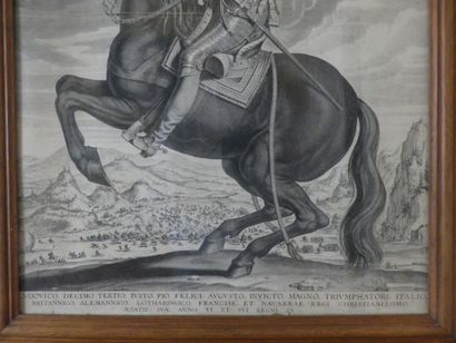 null École Française du XVIIème siècle, Portrait de Louis XIII. Gravure sur cuivre....
