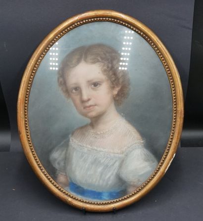 Portrait de jeune fille Ecole française de la fin du XIXème siècle, Portrait Jeune...