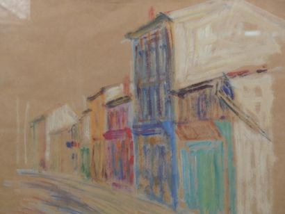 Maurice BLOND, Vue sur rue Maurice BLOND (1899-1974), Vue de rue, pastel sur papier....