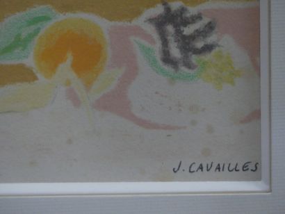 Jules CAVAILLES (1901-1977) Jules CAVAILLES (1901-1977). Nature Morte, lithographie,...