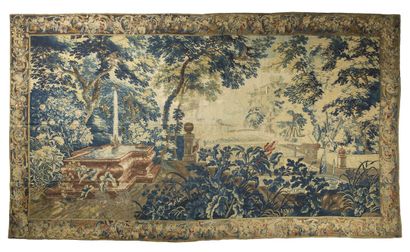null Tapestry from Oudenaarde (Flanders), in wool and silk, from the end of the 17th...