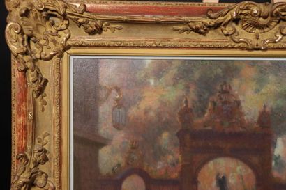 null École du XXème siècle, La place Stanislas, huile sur toile. Dimensions: 74 x...