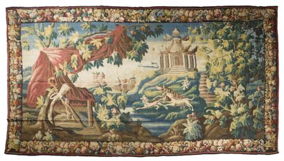 null Tapestry from the Royal Aubusson Manufacture, in wool and silk, from the middle...
