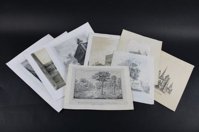 IJON [BOURGOGNE], Lot de gravures de la Ville de DIJON, XIXe et XXe siècles, comprenant...
