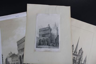 IJON [BOURGOGNE], Lot de gravures de la Ville de DIJON, XIXe et XXe siècles, comprenant...