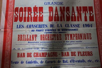 null [BOURGOGNE], AFFICHE pour une soirée dansante au Casino GILLOUX, Beaune, 1905....
