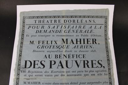 null AFFICHE ancienne du Théâtre d'Orléans pour des Opéras Comiques, 1827. 

Gravure....