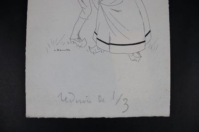 null [BOURGOGNE], Louis BONNOTTE (1890-1954).

 Ensemble de deux dessins représentant...