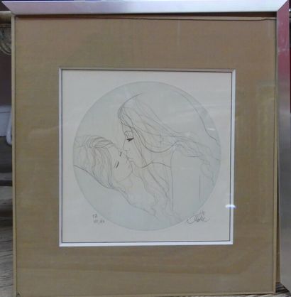 null [DESSIN], Jean-Baptiste VALADIE (né en 1933), Baiser d'une mère à son enfant,

Llithographie....