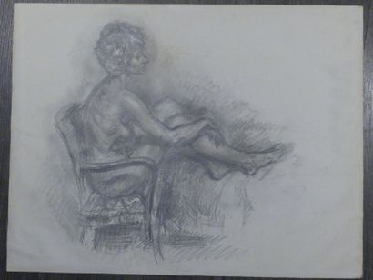 null [DESSIN], José Luis REY VILA (1910-1983) dit SIM, 

Nu féminin, Pastel sur papier....