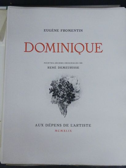 null [DESSIN], Eugène FROMENTIN (1820-1876), DOMINIQUE, Illustré de pointes-sèches...