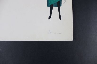 null [BOURGOGNE], Jean-Pierre PONNELLE (1932 - 1988). 

Projet de costumes. Gouache...