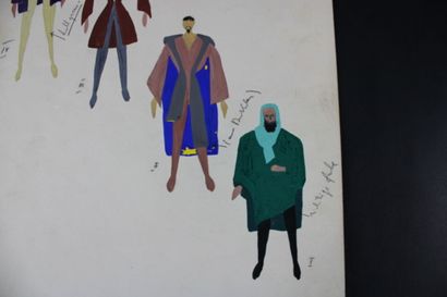 null [BOURGOGNE], Jean-Pierre PONNELLE (1932 - 1988). 

Projet de costumes. Gouache...