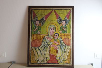 null [IMAGERIE], Anonyme, Vierge à l'enfant entourée d'anges, Eglise copte d'Ethiopie,...