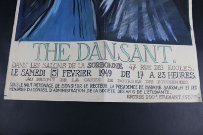 null [AFFICHE], Clément HUREL (1927-2008), Thé dansant, 1949.

Projet d'affiche pliée,...