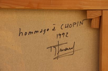 null Roger SURAUD (1938-2016). Hommage à Chopin. Huile sur toile. Signée en bas à...