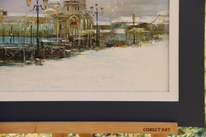null Jean-Claude CAMPANA (1941). Venise sous la neige. Huile sur toile. Signée en...