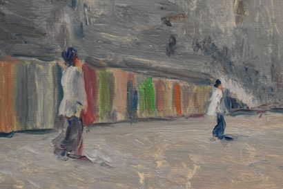 null Charles GUILLOUX (1919-2004) Dieppe, huile sur toile, Signé en bas à droite....