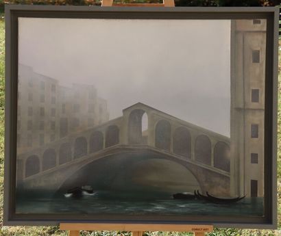 Michèle BATTUT. Pont du Rialto à Venise....