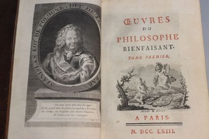 null [STANISLAS Ier LECZINSKI] - Oeuvres du Philosophe Bienfaisant. Paris, s.n.,...
