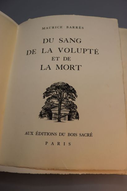 null BARRES (Maurice). Du Sang, de la Volupté et de la Mort. Paris, Aux Editions...