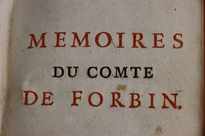 null FORBIN (Claude, Comte de). Mémoires du Comte de Forbin, Chef d'Escadre ; Chevalier...