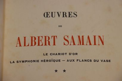 null SAMAIN (Albert). Oeuvres. Paris, Mercure de France, s.d. [1913].

3 volumes...