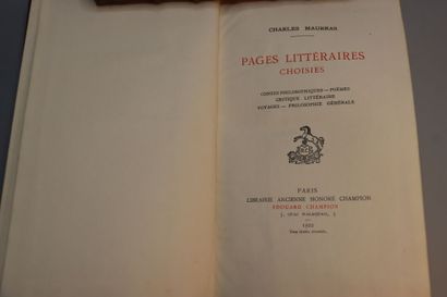 null MAURRAS (Charles). Pages littéraires choisies. Contes philosophiques - Poèmes...