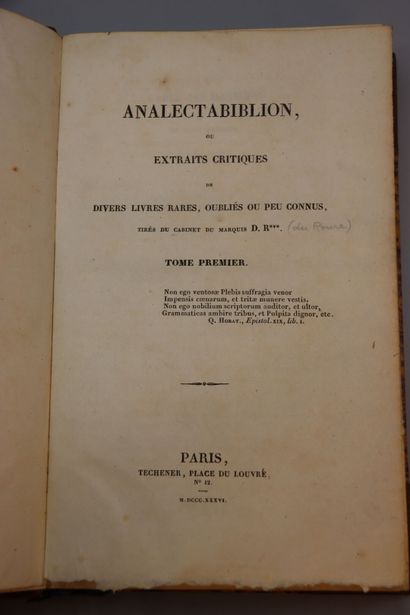 null [Bibliographie], Réunion de deux ouvrages :



- JAULME (André), Collection...