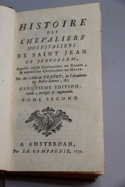 null VERTOT (abbé René-Aubert de). Histoire des Chevaliers hospitaliers de Saint-Jean...