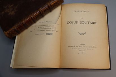 null GUERIN (Charles). Le Coeur solitaire. Paris, Mercure de France, 1898.



 In-8...