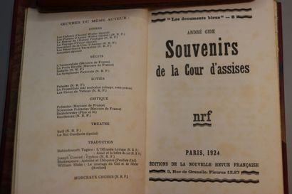 u GIDE (André). Ensemble de 3 volumes :



- Souvenirs de la Cour d'Assises. Paris,...